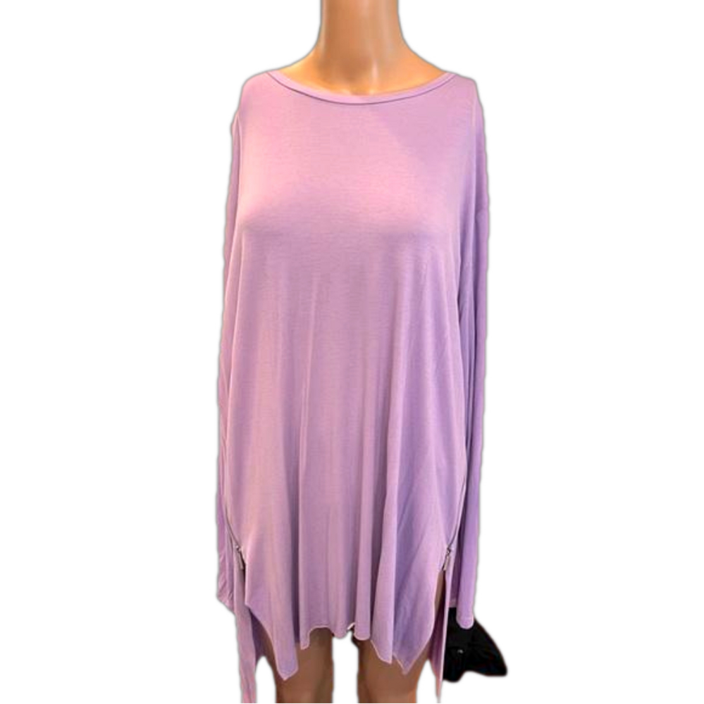 Chic Lavender Long Sleeve Women's Top